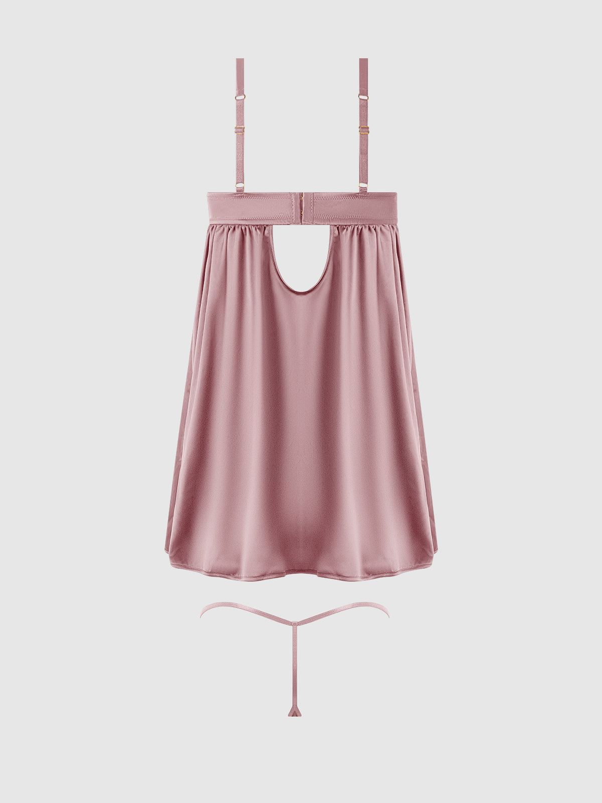 Petra Satin & Mesh Unlined Corset Cup Babydoll Set