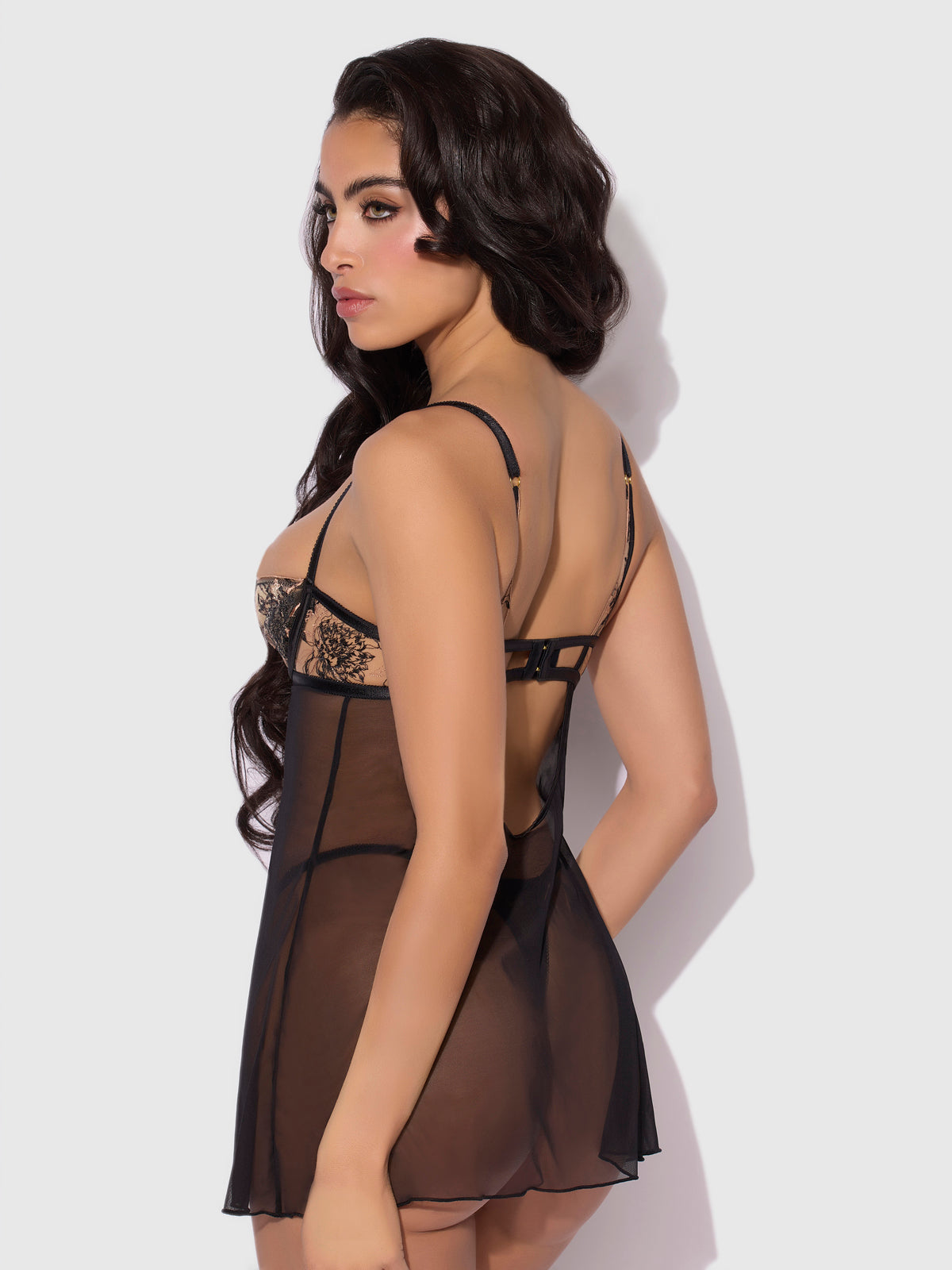 Delfina Embroidered Mono Wire Babydoll