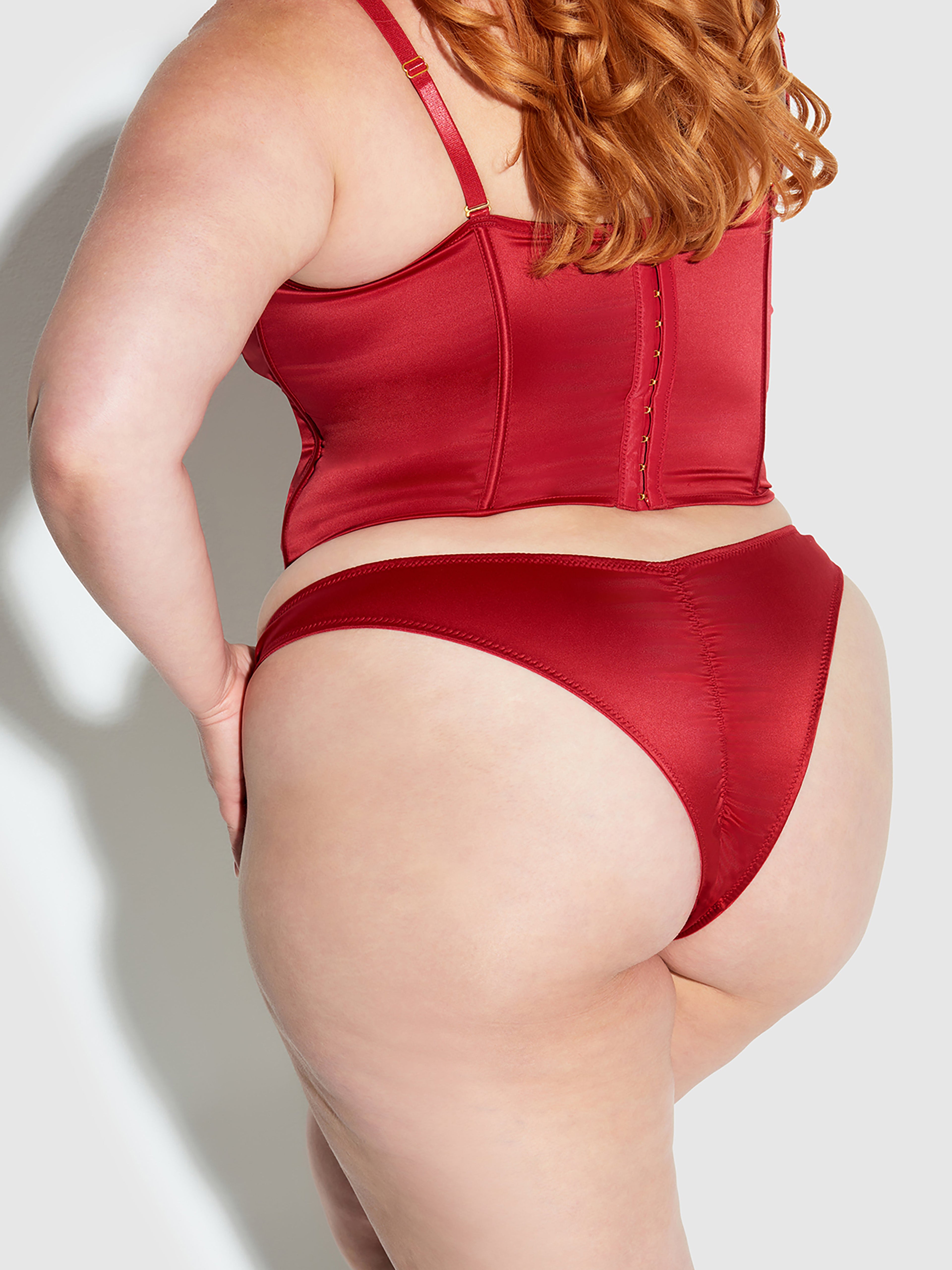 Petra Crotchless Satin Tanga