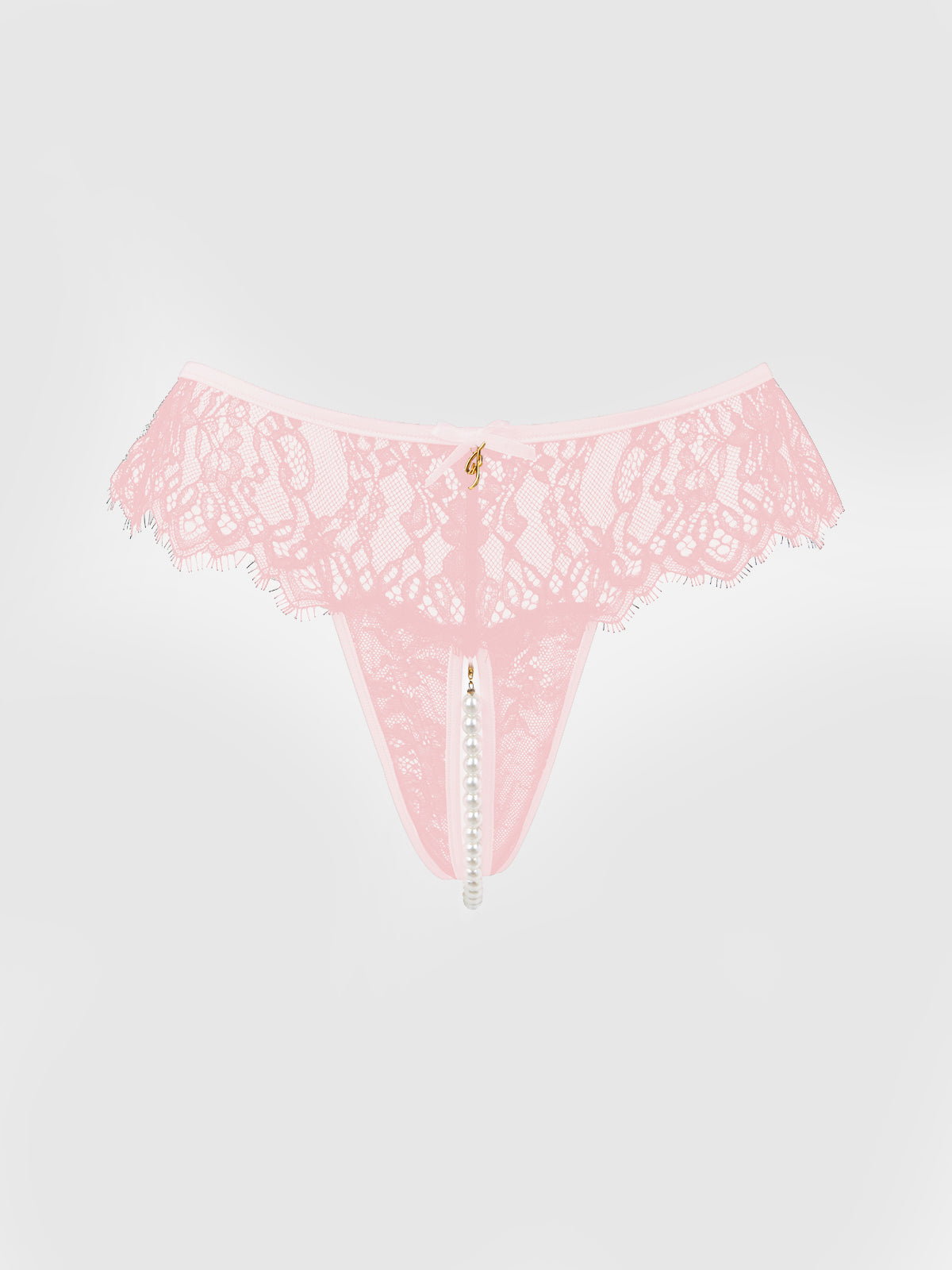 Rosalind Lace & Pearl Crotchless Thong