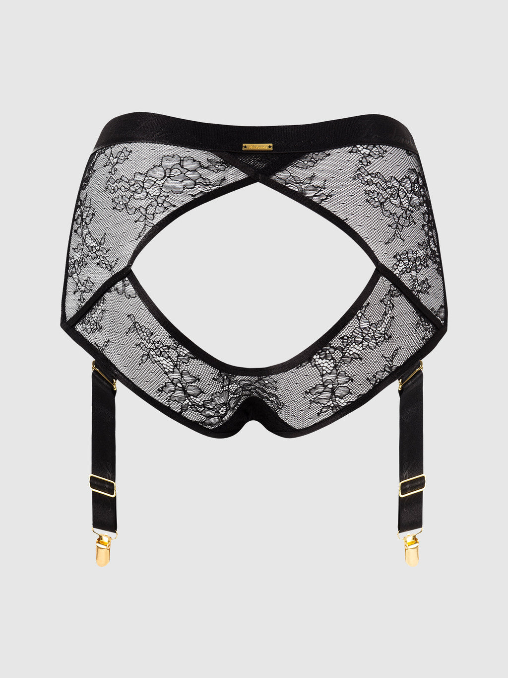 Pia Lace Cutout & High-Waist Garter Panty