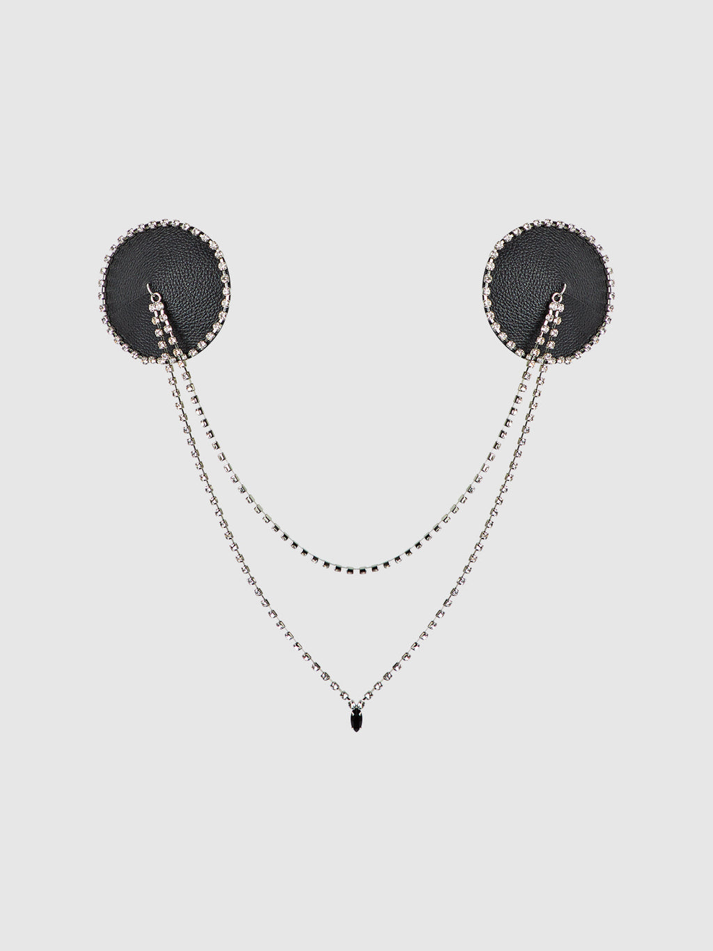 Ziggy Rhinestone & Leather-Like Draped Pasties