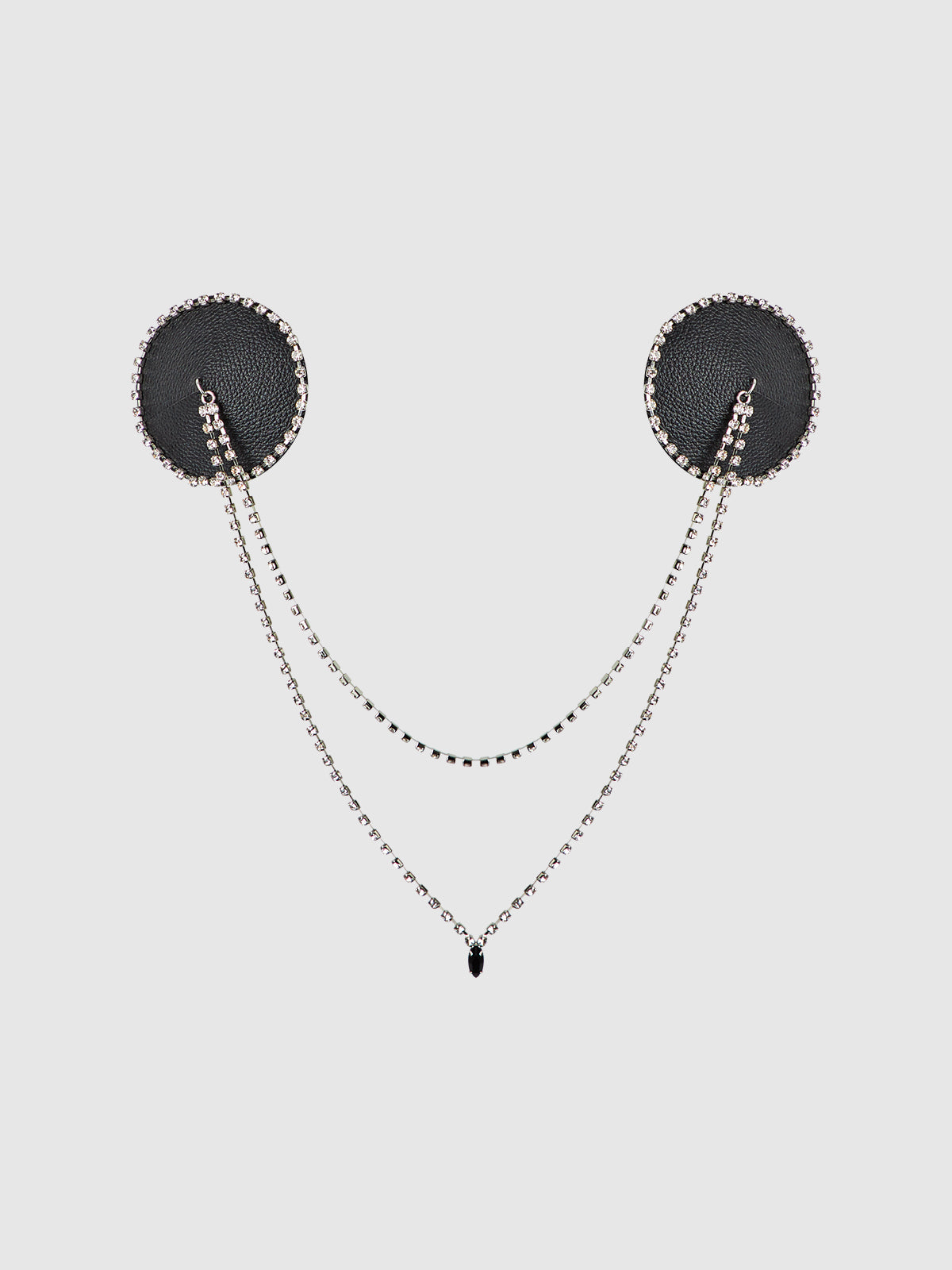 Ziggy Rhinestone & Leather-Like Draped Pasties