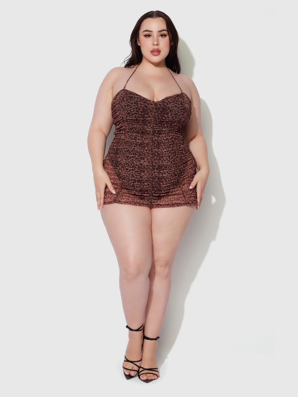 Alanza Mesh Ruched Strapless Swim One Piece