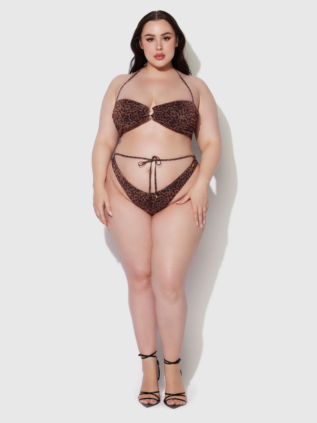 Alanza Leopard Mesh Bandeau Swim Top