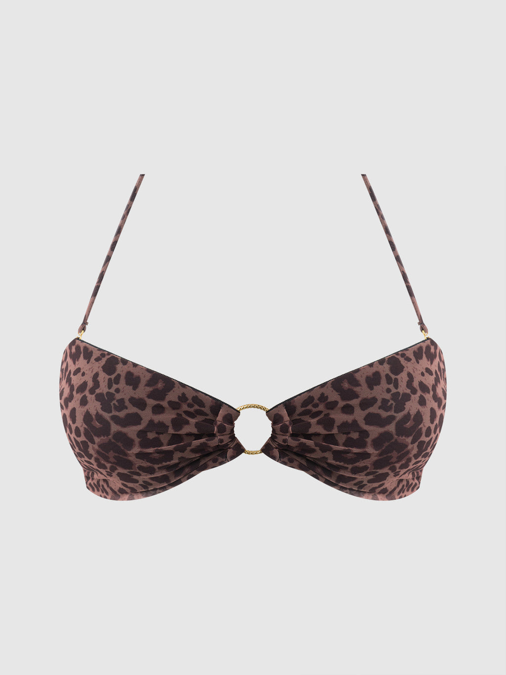 Alanza Leopard Mesh Bandeau Swim Top