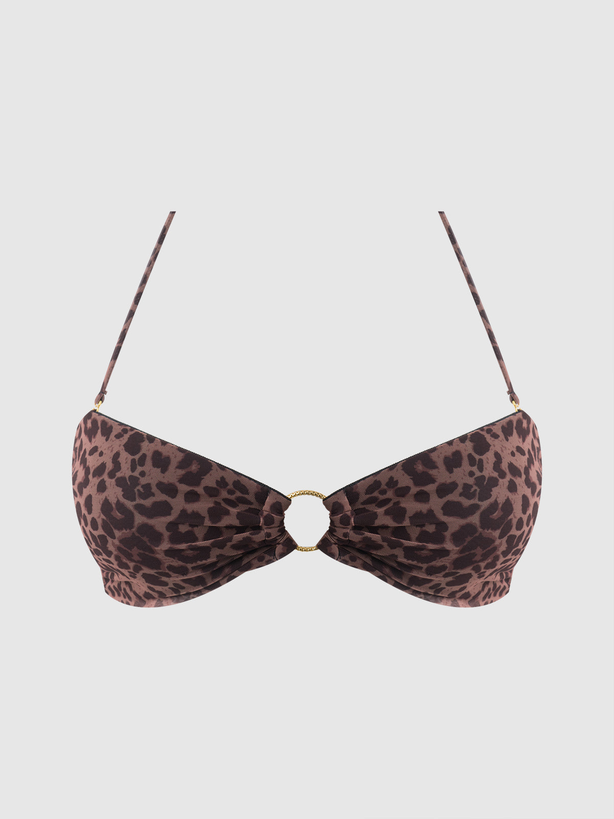 Alanza Leopard Mesh Bandeau Swim Top