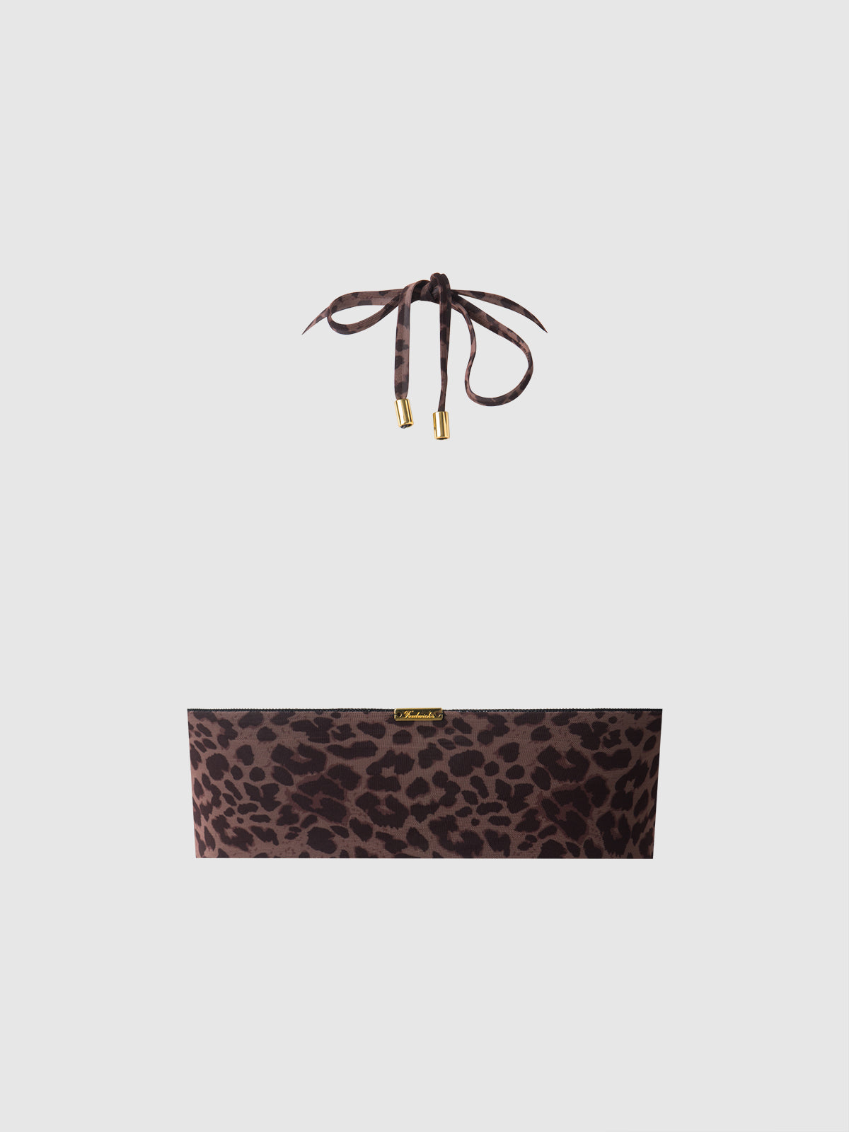 Alanza Leopard Mesh Bandeau Swim Top