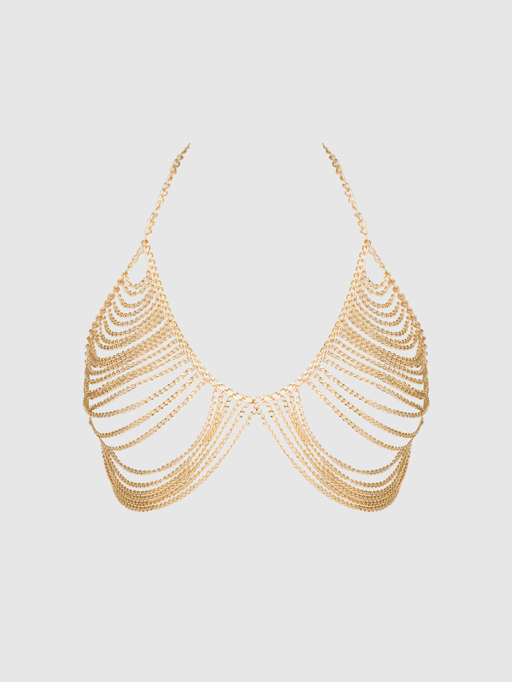 Chain Drape Halter Bralette