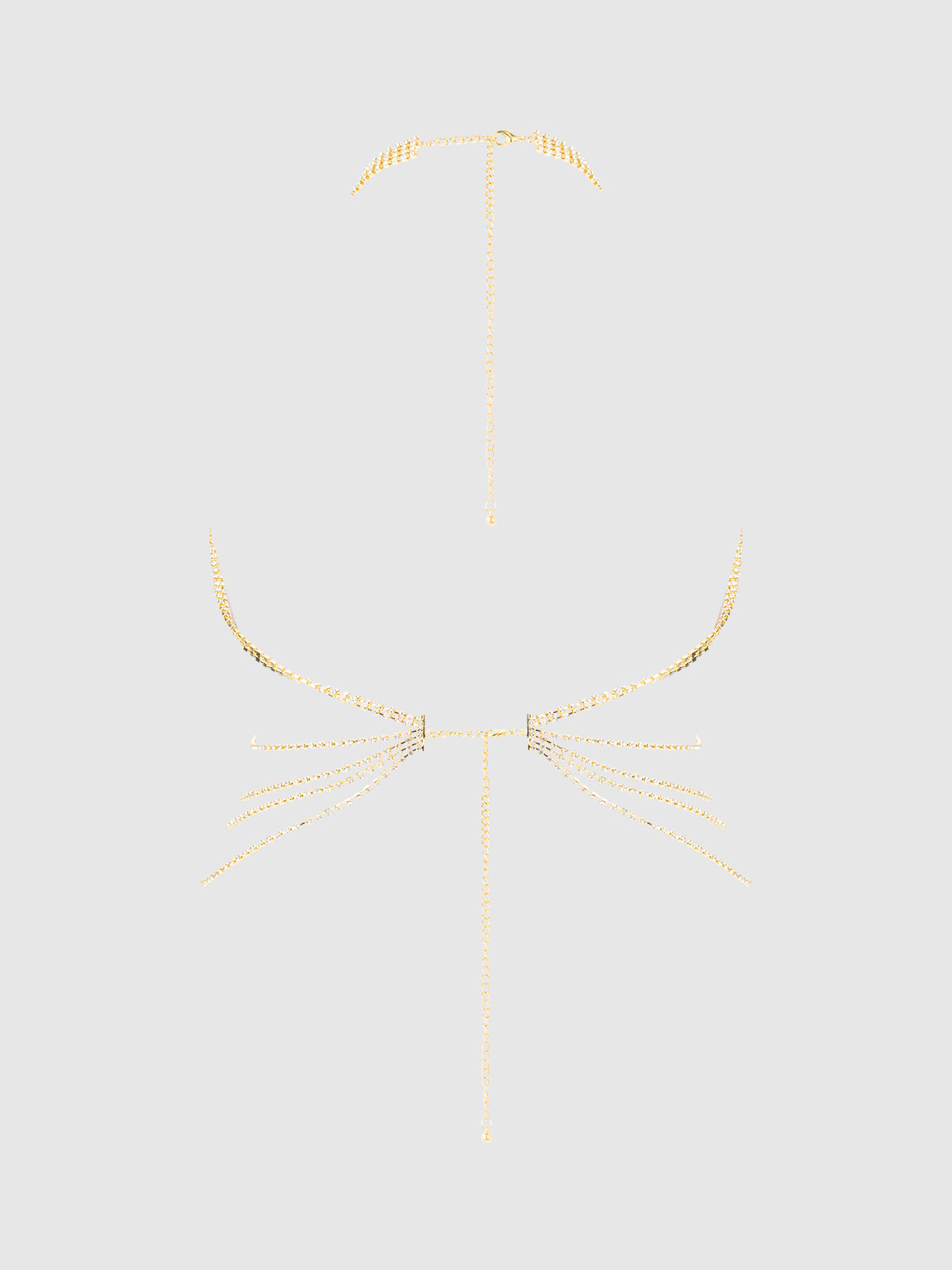 Ziggy Rhinestone Net & Fringe Halter Bralette