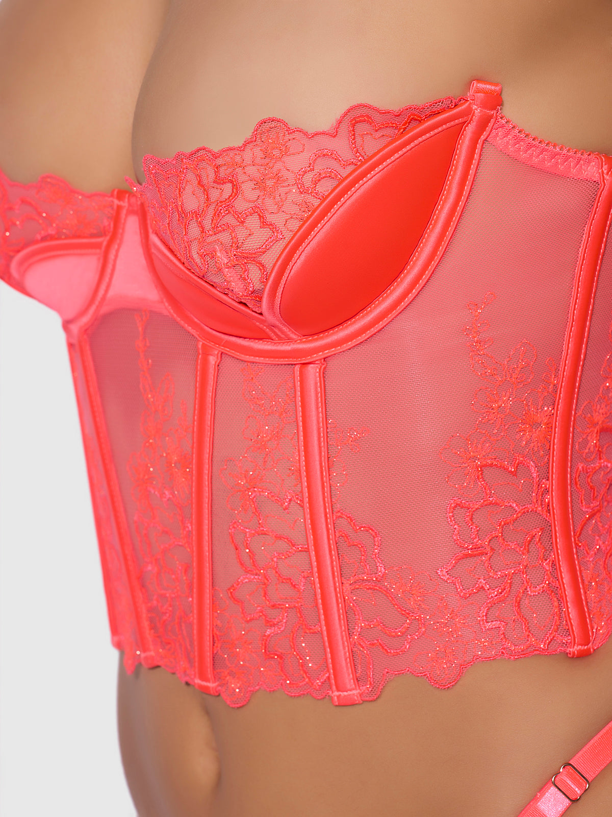 Wren Embroidered Tulip Demi Bustier