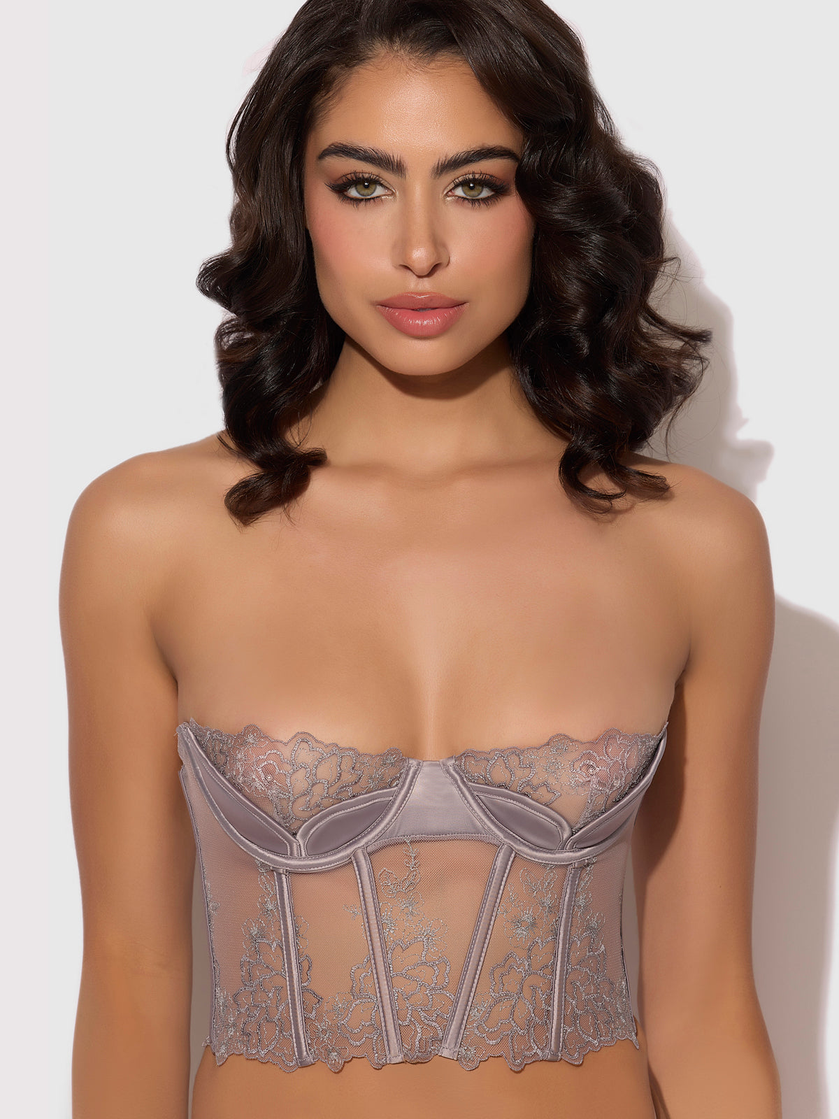 Wren Embroidered Tulip Demi Bustier