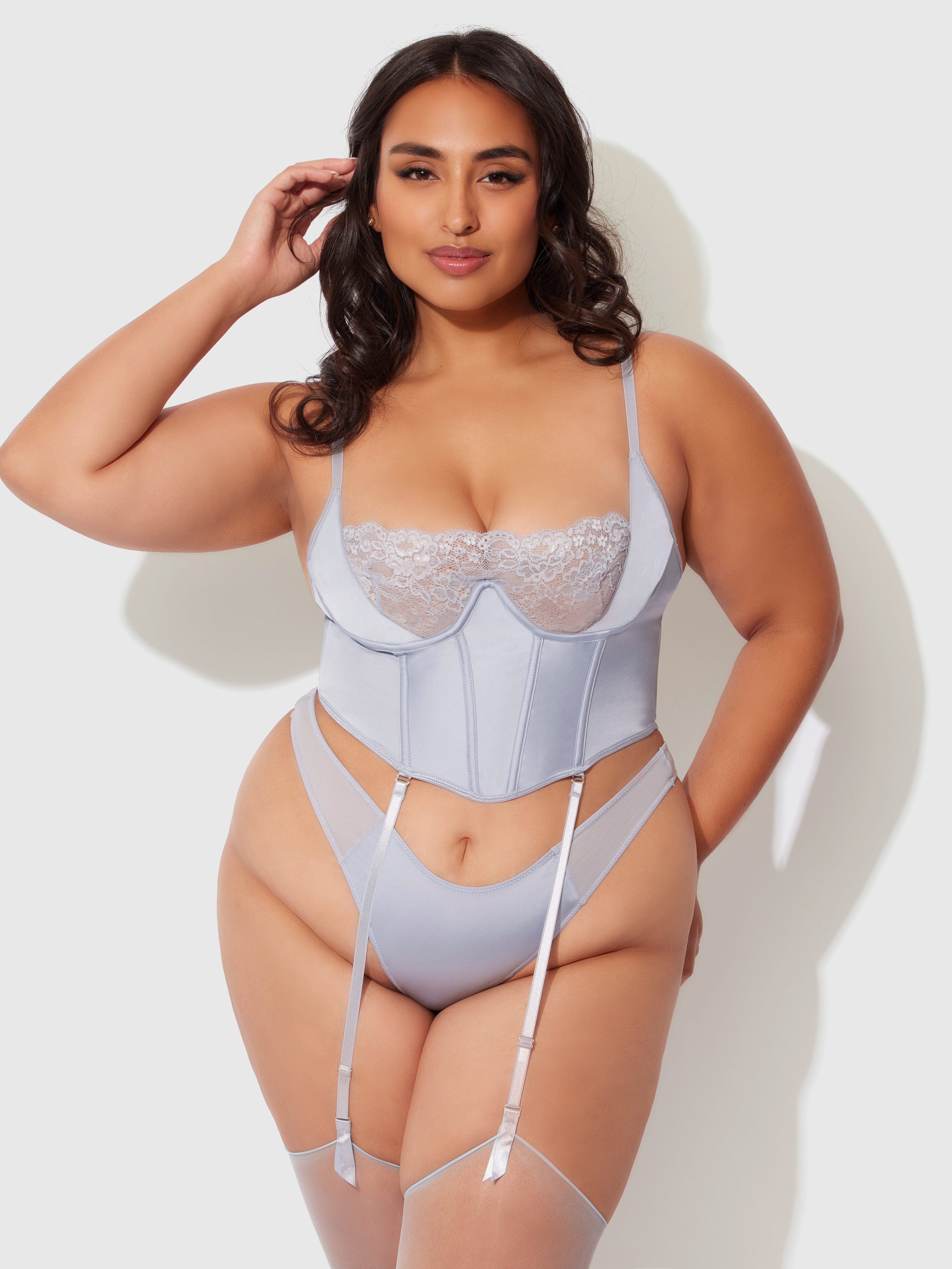 Serenity Lace & Satin Underwire Unlined Bustier