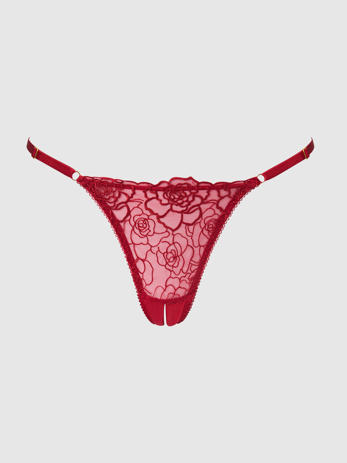 Melrose Embroidered Crotchless Thong