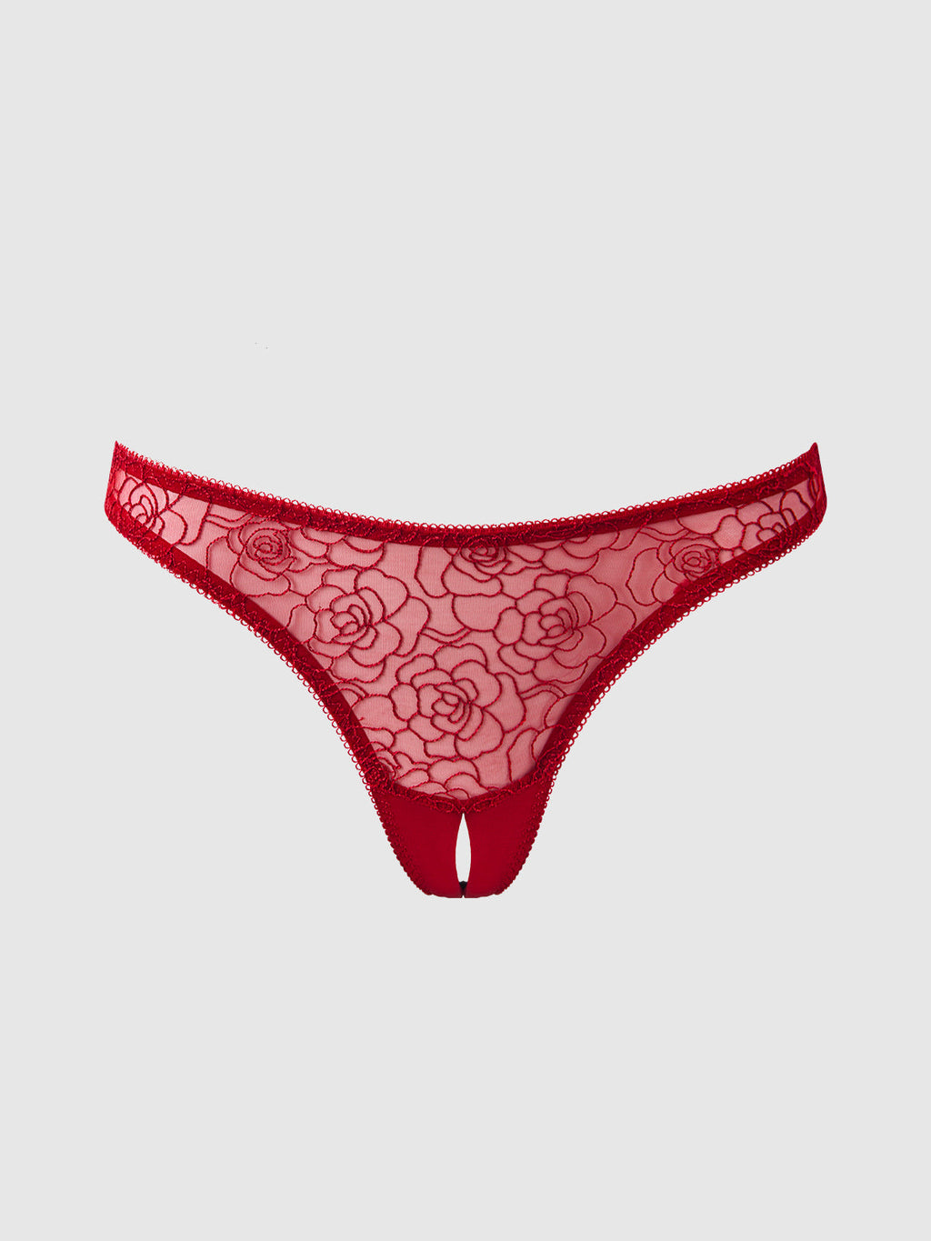 Melrose Embroidered Crotchless Tanga