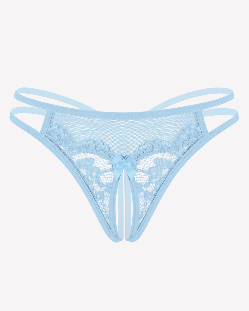 Lace Floral Lace Crotchless Briefs G-String