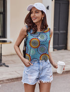 2 Pack Pajama Set Print Sleepwear Tank Tops and Ruffled Shorts