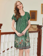 Ekouaer Women Short Sleeve Floral Dress with Pockets
