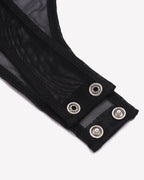 Sheer Sleeveless Ruched Mesh Bodysuits
