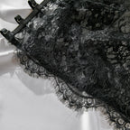 Ultra-Thin Mesh Embroidery Lingerie Set, Hollow See-Through Underwire Cami 3-Piece Sexy Outfit