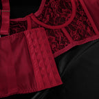 Ultra-Thin Mesh Embroidery Lingerie Set, Hollow See-Through Underwire Cami 3-Piece Sexy Outfit