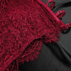 Ultra-Thin Mesh Embroidery Lingerie Set, Hollow See-Through Underwire Cami 3-Piece Sexy Outfit