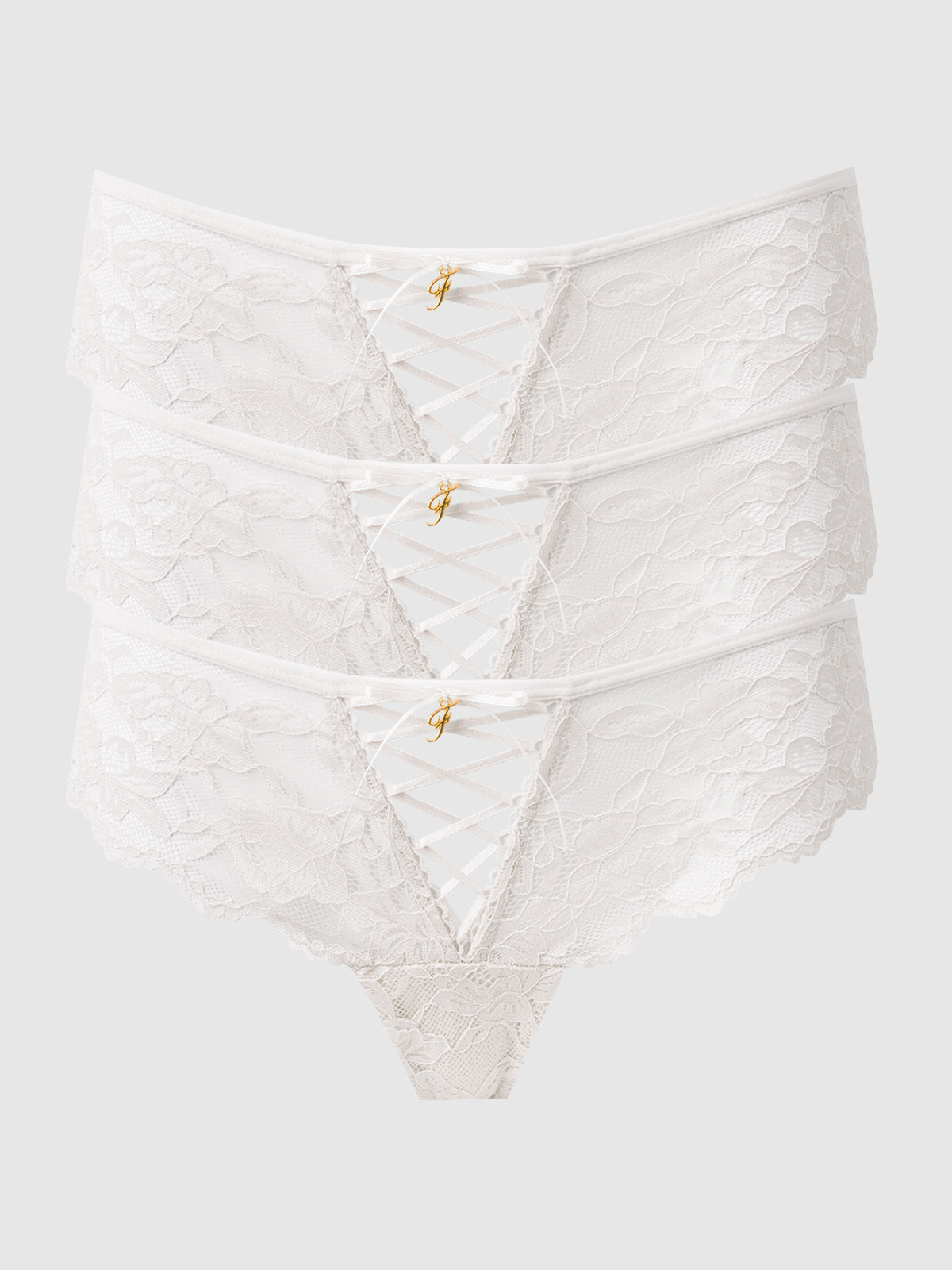 Mabel Lace Up Front Tanga 3 Pack