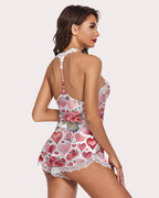 Heart Rose Two-piece Pajamas Sets
