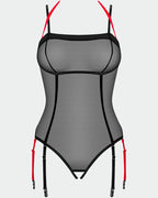 Mesh Tulle Crotchless Teddy