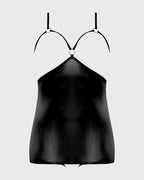 Cupless And Crotchless Leather Chemise