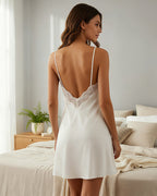 100% Mulberry Silk Luxury White Bride Dress