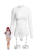 Long Sleeve Mesh Corset Three Pieces Set