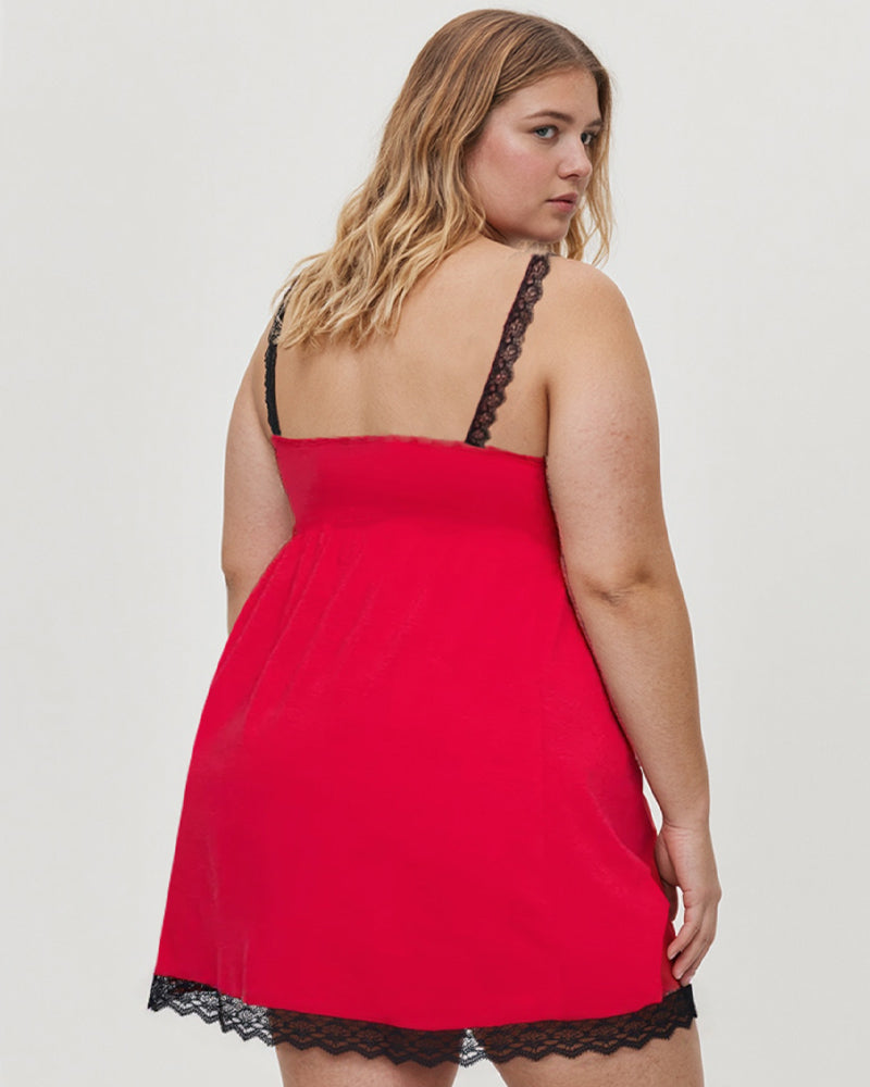 Plus Size Comfy Lace-Trim Chemise