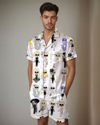 Men Women Satin Pajama Set