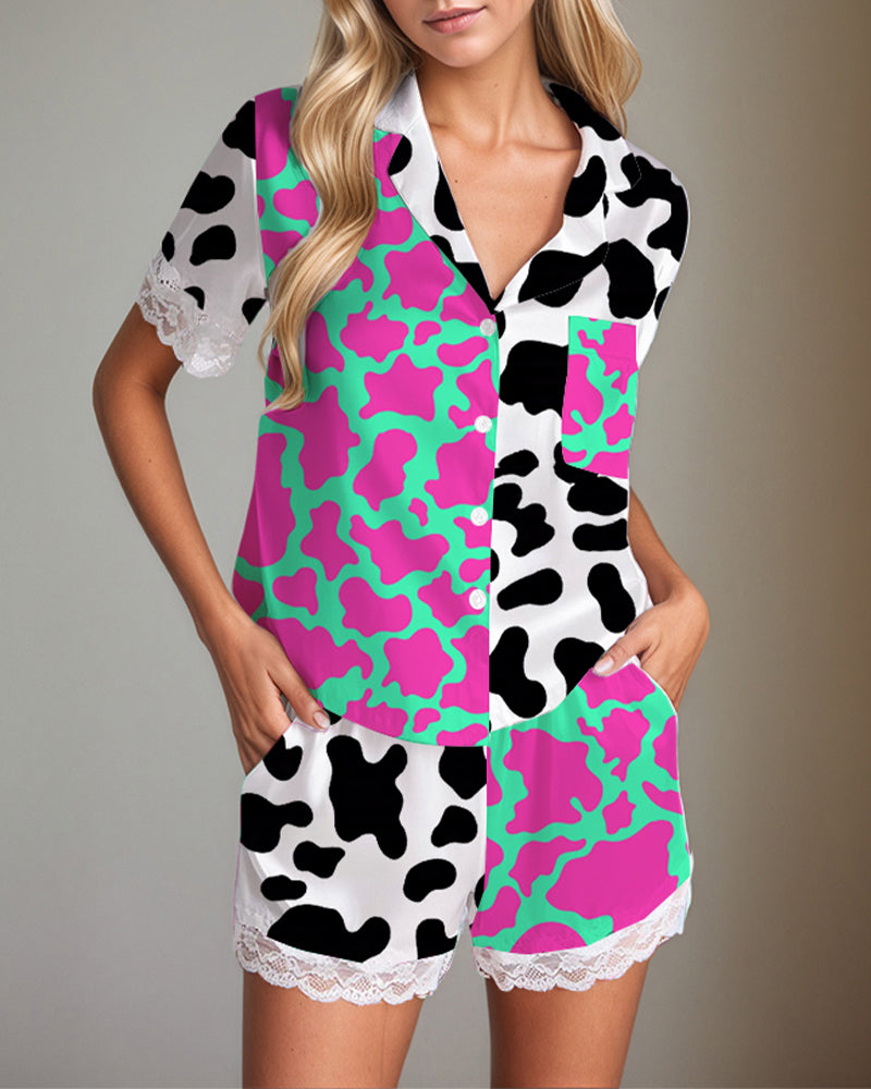Men Women Satin Pajama Set