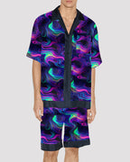 Men Bible Jesus Pattern Satin Pajama Set