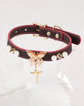 Temperature-Sensitive Color-Changing Butterfly Spiked Leather Collars