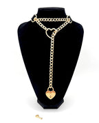 Slip Chain Necklace Heart Locker With Key