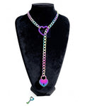 Slip Chain Necklace Heart Locker With Key