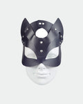 SM Supplies Stud Rhinestone Leather Fox Eye Mask