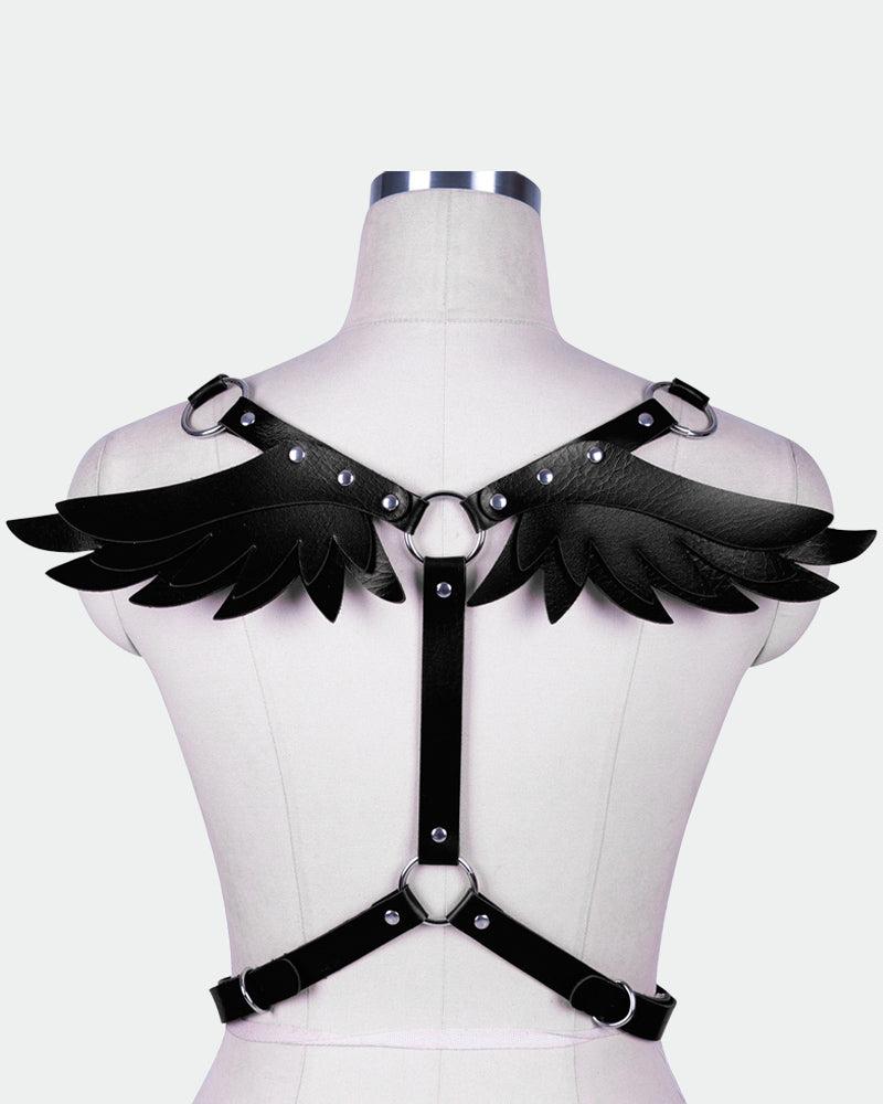 SM Supplies Stud Rhinestone Leather Wings