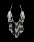 Chain White Pearl Suspender Silver Chain Top