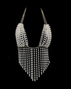 Chain White Pearl Suspender Silver Chain Top