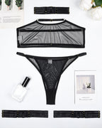 Hot Sheer Mesh Bra and Thong Set