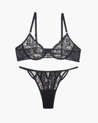 Lace 3/4 Cup Bra and Thong Set