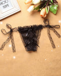 Lace-up Crotchless Thong Panty