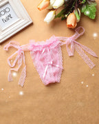 Lace-up Crotchless Thong Panty
