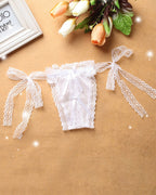 Lace-up Crotchless Thong Panty
