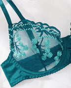 【S】Embroidery Lace Garter Lingerie Set