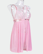 Contrast Lace Nightdress With Bowknot